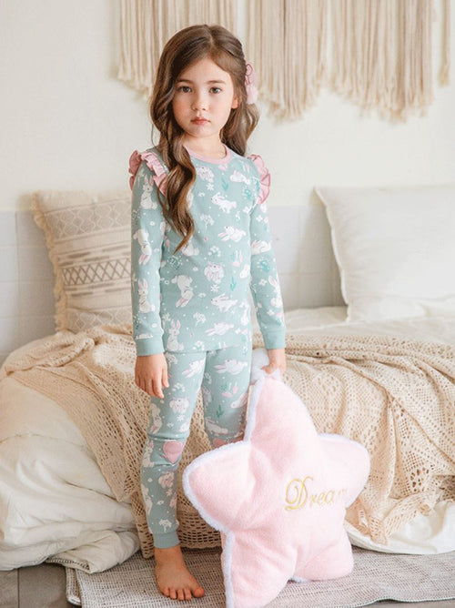 Pre-Order : The Baby Mint Bunny Pajamas Set