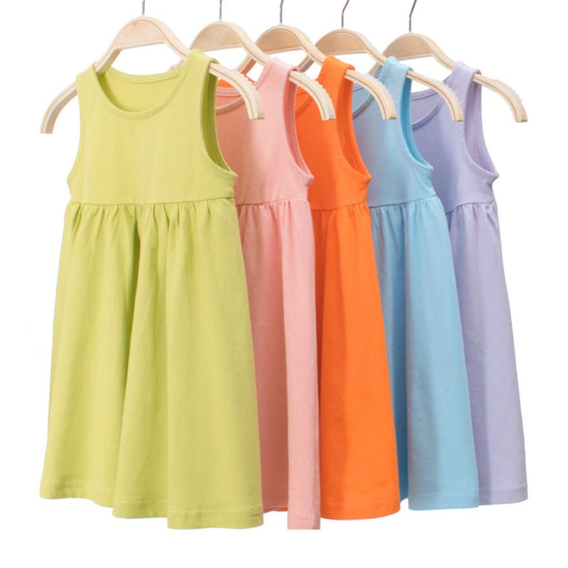 Pre Order :  Plain Yellow Sleeveless Dress