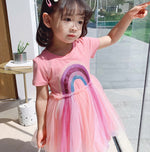 Pre Order :  Rainbow Sequin Dress (Peach )