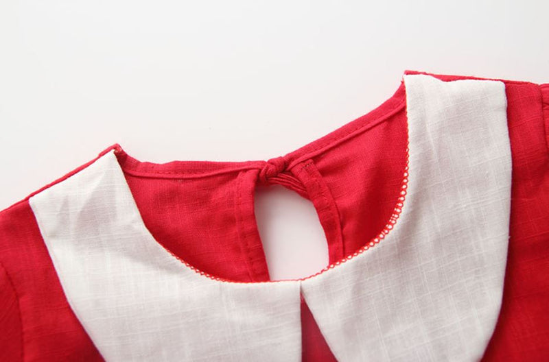 Ready Stock : The Peter Pan Collar Red  Dress