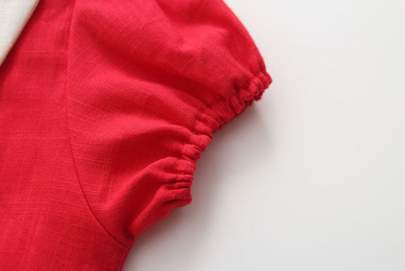 Ready Stock : The Peter Pan Collar Red  Dress