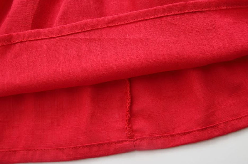 Ready Stock : The Peter Pan Collar Red  Dress